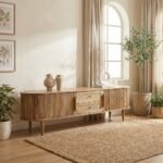 PRITI Wooden Media Console (2 Sizes) (Solid Wood ) - Image 2