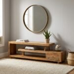 PRITI 3 Shelves Wooden TV Console (Solid Wood )
