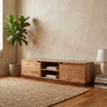 PRITI Wood TV Cabinet with Shelf (Solid Wooden) - Image 4