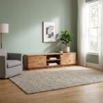PRITI Wood TV Cabinet with Shelf (Solid Wooden) - Image 2