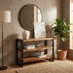 PRITI Three Shelves Industrial Console (Solid Wood ) - Image 4