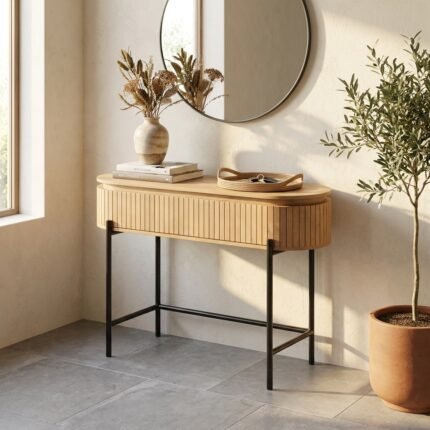 PRITI Wooden Hallway with metal legs