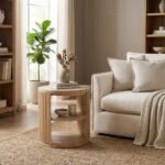 PRITI Modern Natural End Table (Solid Wood ) - Image 3