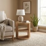 PRITI Modern Natural End Table (Solid Wood ) - Image 2