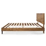 PRITI Industrial Modern Solid Wood Platform Bed with Adjustable Headboard