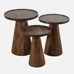 PRITI Solid Wood Tray Top Nesting Tables