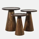 PRITI Solid Wood Tray Top Nesting Tables