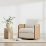 PRITI Upholstered Natural Cane Chair