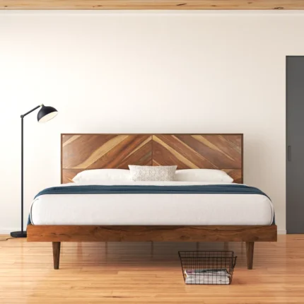 PRITI Solid Wood Platform Bed