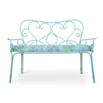 Metal Bench with Sky Blue Printed Fabric, Two-Seater - PRITI - Image 5