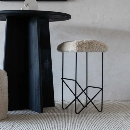 PRITI Modern Fur Bar Stool