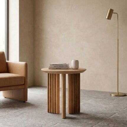 PRITI Modern End Table (Solid Mango Wood )