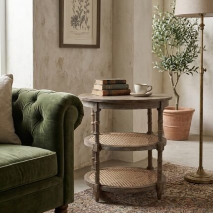 PRITI End Table (Wooden with Cane )