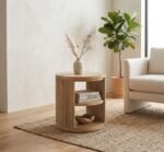 PRITI Modern Natural End Table (Solid Wood )
