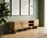 PRITI Natural Wood Patterned TV Unit