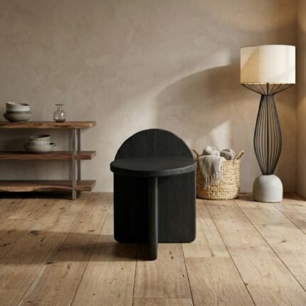 PRITI Side Table-Black (Black Wood )