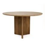 PRITI Modern Travertine Marble Round Dining Table