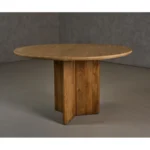 PRITI Modern Travertine Marble Round Dining Table