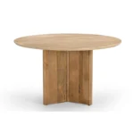 PRITI Modern Travertine Marble Round Dining Table