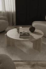 PRITI 3 Leg Travertine Coffee Table