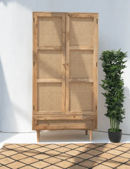 PRITI Rattan Doors Cabinet