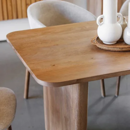 PRITI Wood 220cm Dining Table, Seats 6-8