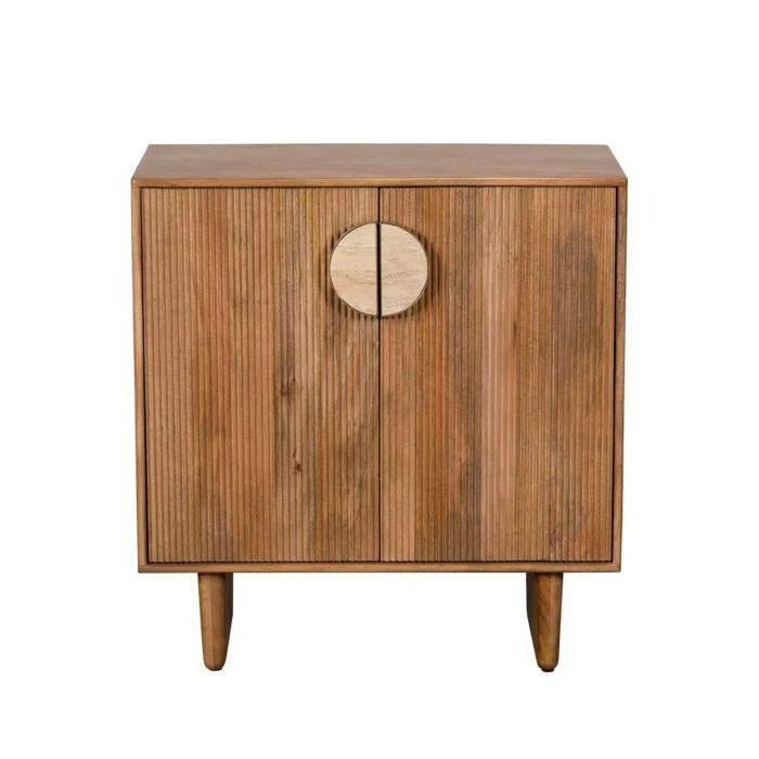 PRITI Brown Fluted Wood High Sideboard