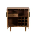 PRITI Brown Fluted Wood High Sideboard