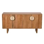 PRITI Brown Fluted Wood Wide Sideboard