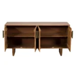 PRITI Brown Fluted Wood Wide Sideboard