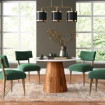 PRITI Modern Neutral Wood Set Of 3 Oval Coffee Table & Nesting Stool Set - 43.0" x 22.0" x 22.0"