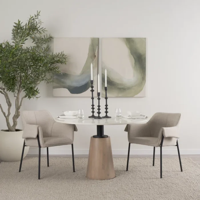 PRITI Genuine Marble Pedestal Dining Table