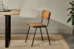 PRITI Leather Dining Chair - Aged Tan