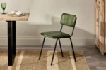 PRITI Leather Dining Chair - Rich Green