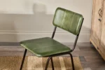 PRITI Leather Dining Chair - Rich Green