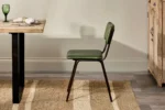 PRITI Leather Dining Chair - Rich Green