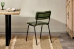 PRITI Leather Dining Chair - Rich Green