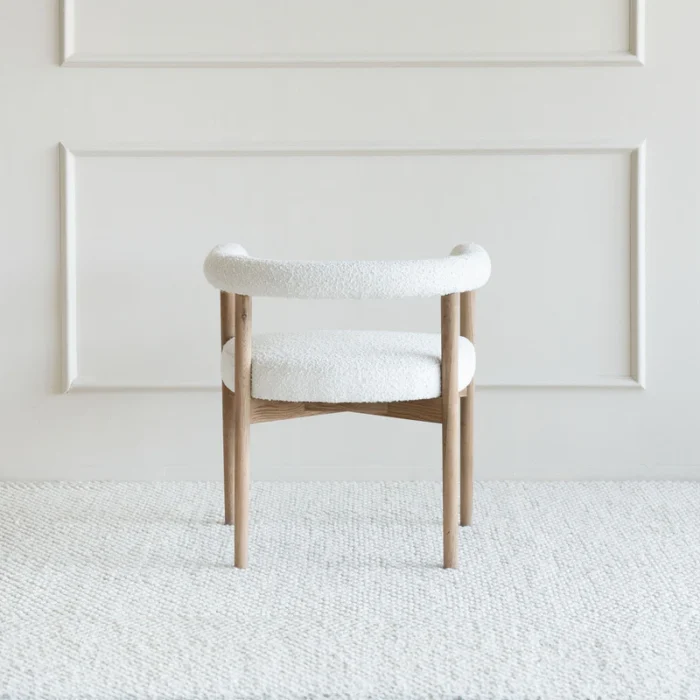 PRITI Boucle Wood Dining Chair