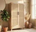 PRITI Rattan Doors Closet (Solid Wood & cane )