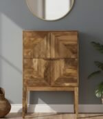 PRITI Tall Wooden Sideboard (Solid Wood )
