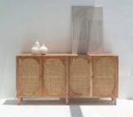 PRITI Doors Sideboard (Solid Wood with Cane )