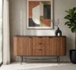 Fluted Reclaimed Wooden Sideboard, 160cm (Solid Wood) – PRITI