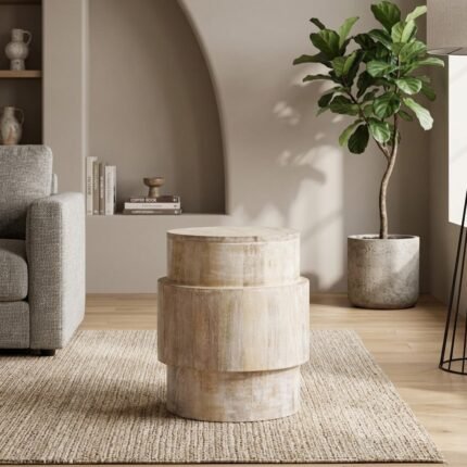 PRITI Solid Wood End Table