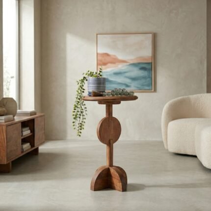 PRITI Solid Wood End Table (Mango Wood )