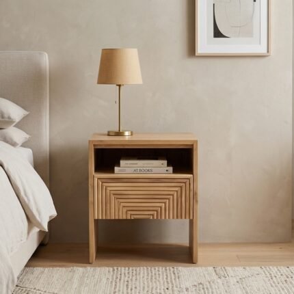 PRITI Wooden Handicraft Bedside Table