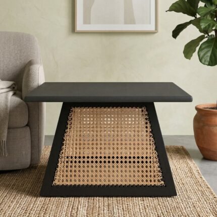 PRITI Canework Coffee Table (Wood & cane)