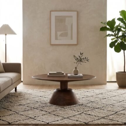 PRITI Round Coffee Table (Sisam Solid Wood )