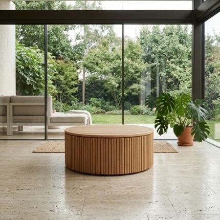 Round Coffee Table (Solid Wood) – PRITI