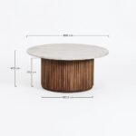 PRITI Round Marble and Wood Coffee Table
