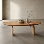 PRITI Wooden Coffee Table (Brown Wood) - Image 3